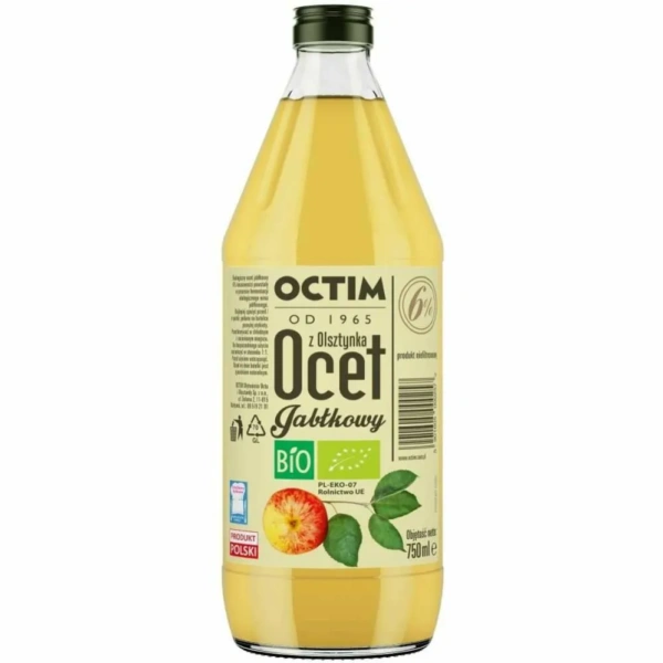 Octim Polski Ocet Jabłkowy 6% Niefiltrowany Niepasteryzowany Bio 750 ml ...